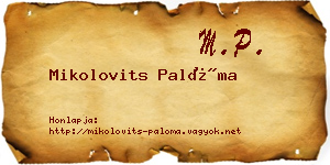 Mikolovits Palóma névjegykártya